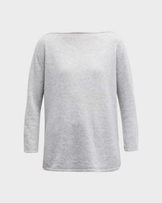 Cashmere Colorblock Bateau-Neck Sweat